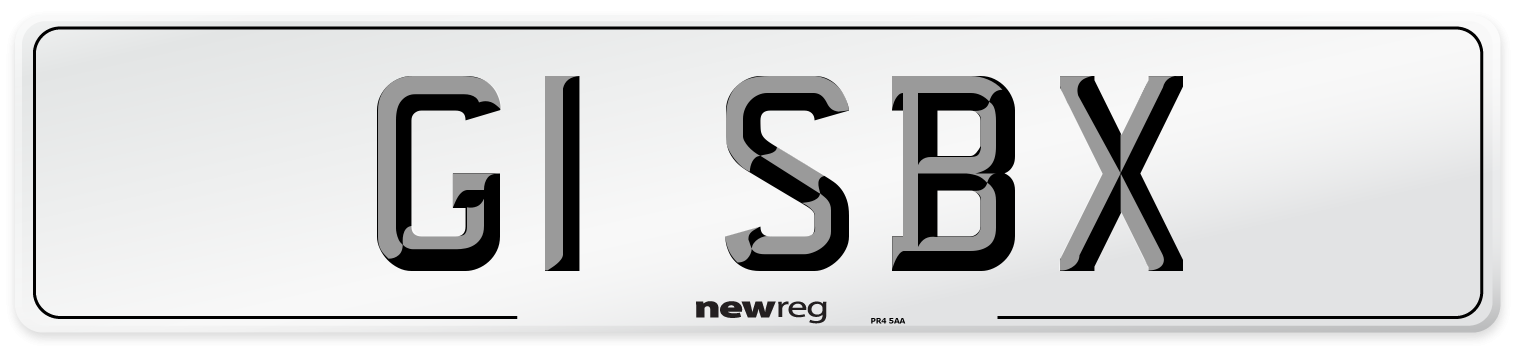 G1 SBX Number Plate from New Reg